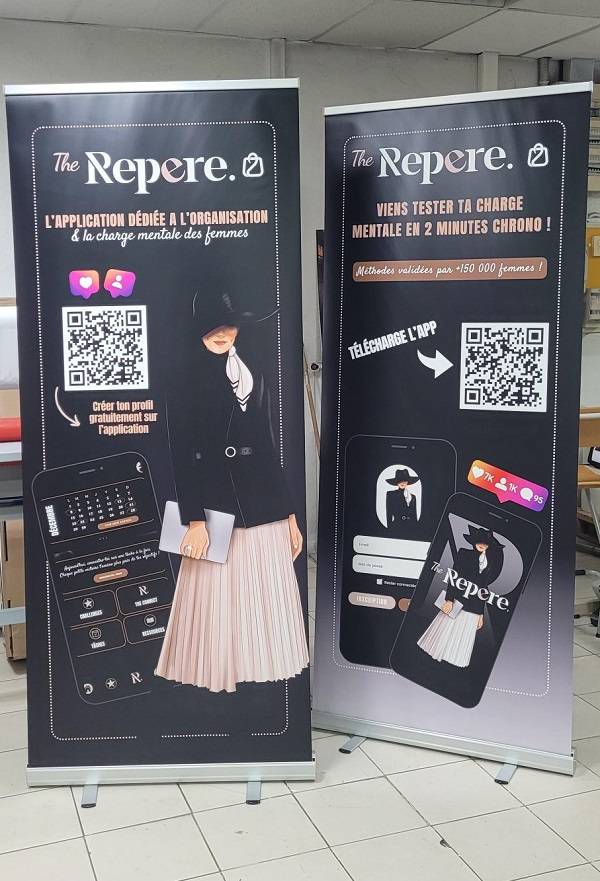 Kakemono ou Roll Up deux pieds